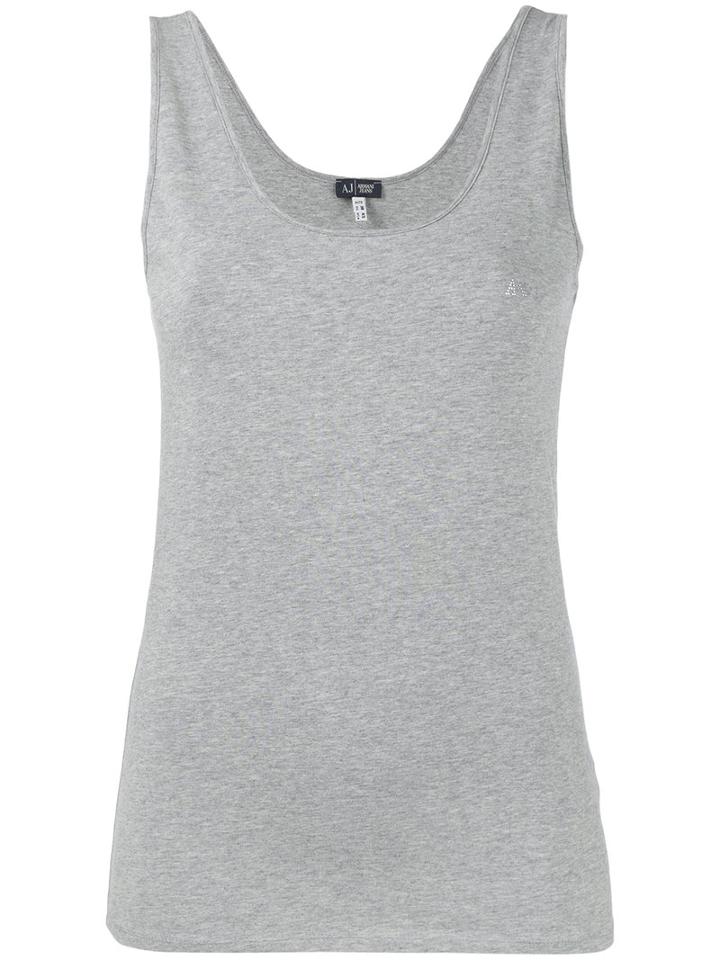Armani Jeans - Classic Tank Top - Women - Cotton/spandex/elastane - 40, Grey, Cotton/spandex/elastane