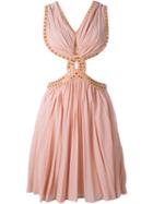 Jay Ahr Studded Cut-out Dress, Women's, Size: 34, Pink/purple, Viscose/metal (other)