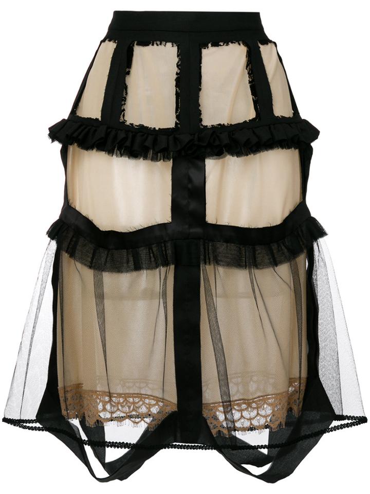 Maison Margiela Sheer Overlay Skirt - Black