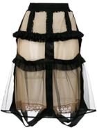 Maison Margiela Sheer Overlay Skirt - Black