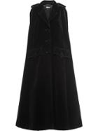 Miu Miu Velvet Military Cape - Black