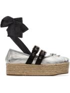Miu Miu Jute Espadrille Flatforms - Unavailable