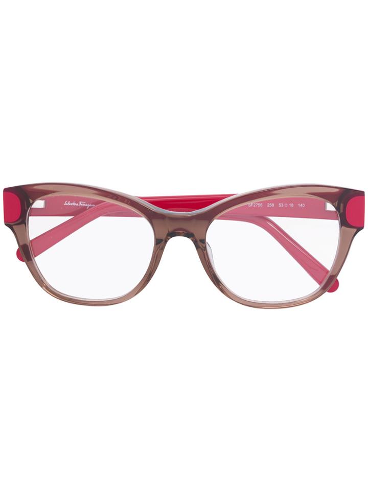 Salvatore Ferragamo Eyewear Cat Eye Sunglasses - Brown