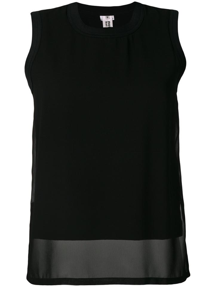 Comme Des Garçons Noir Kei Ninomiya Sleeveless Sheer Blouse - Black