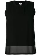 Comme Des Garçons Noir Kei Ninomiya Sleeveless Sheer Blouse - Black