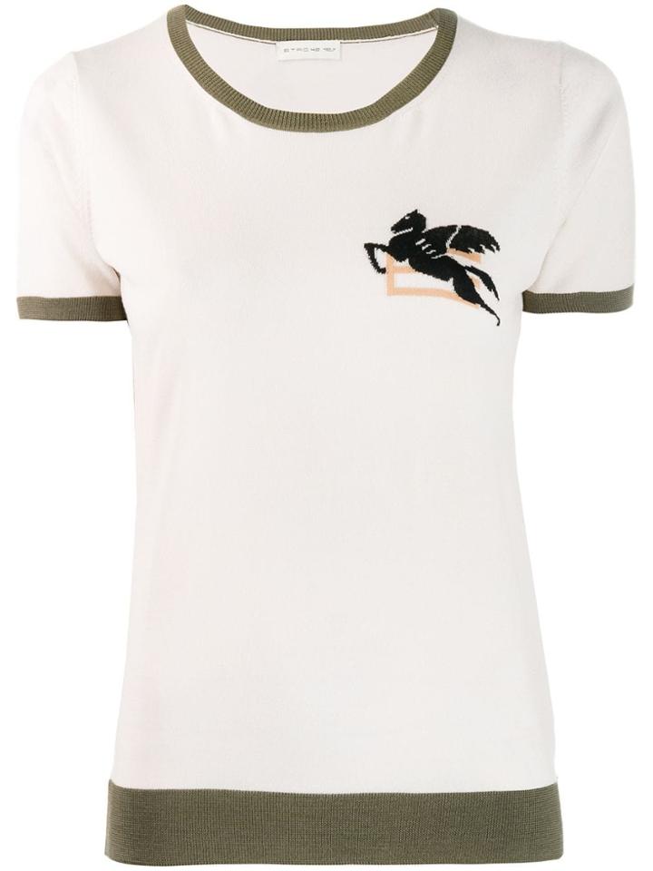 Etro Shortsleeved Knitted Top - Neutrals