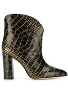 Paris Texas 100 Crocodile-embossed Ankle Boots - Black