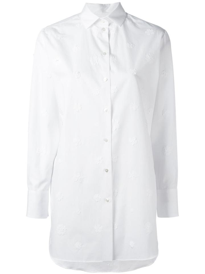 Valentino - Embroidered Floral Shirt - Women - Cotton/polyester - 40, White, Cotton/polyester