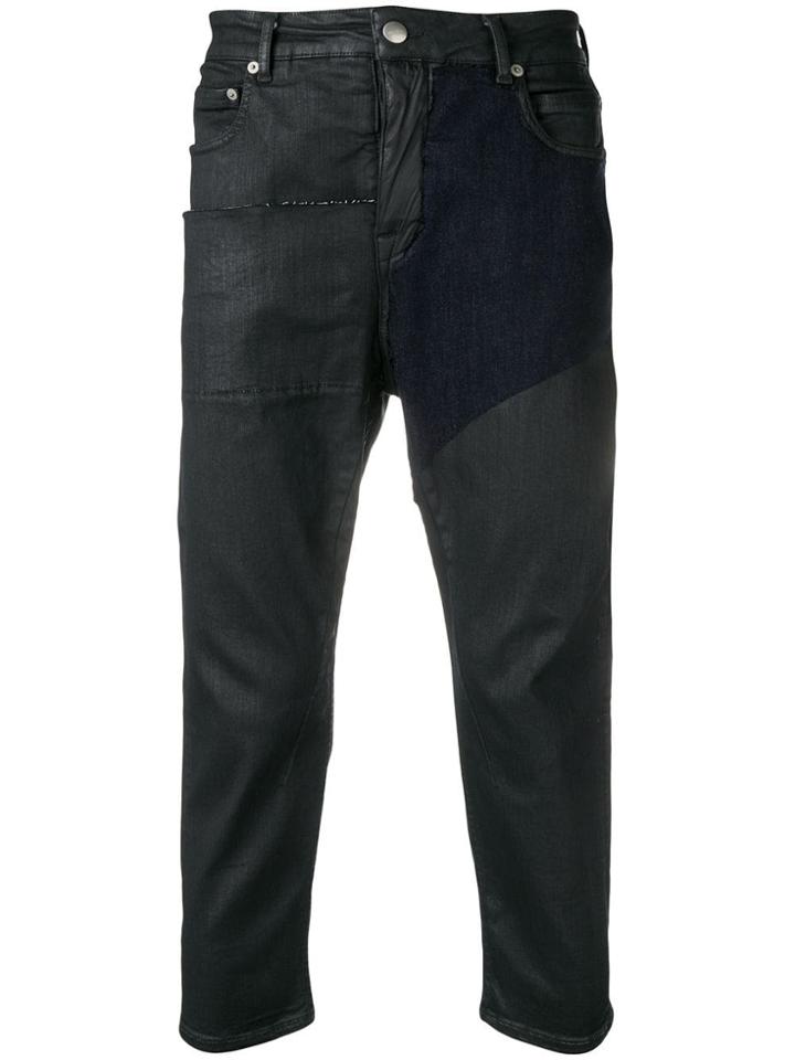 Rick Owens Panelled Cropped Jeans - Black