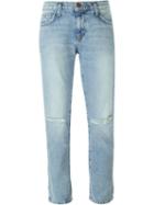 Current/elliott Distressed Five Pocket Jeans, Women's, Size: 27, Blue, Cotton/lyocell