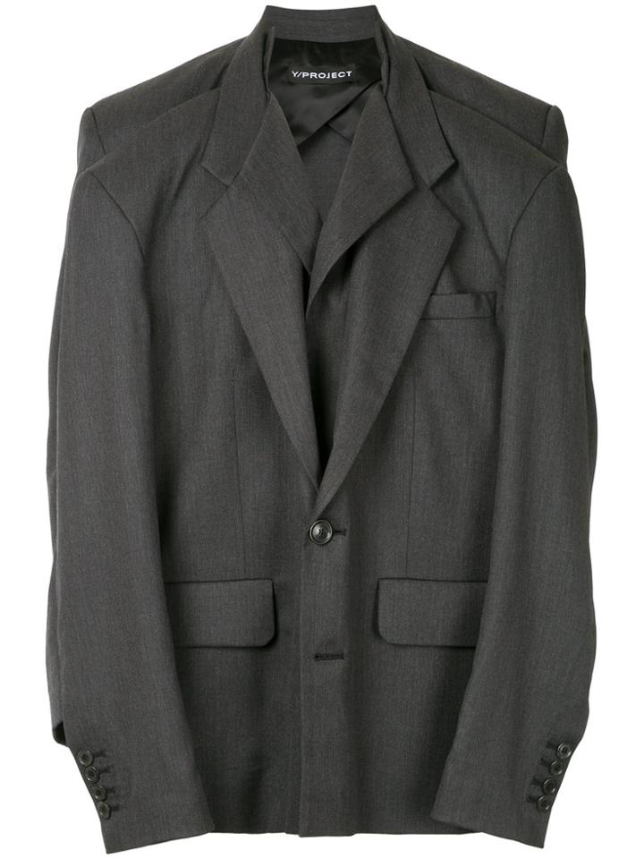 Y / Project Double Tailored Jacket - Grey