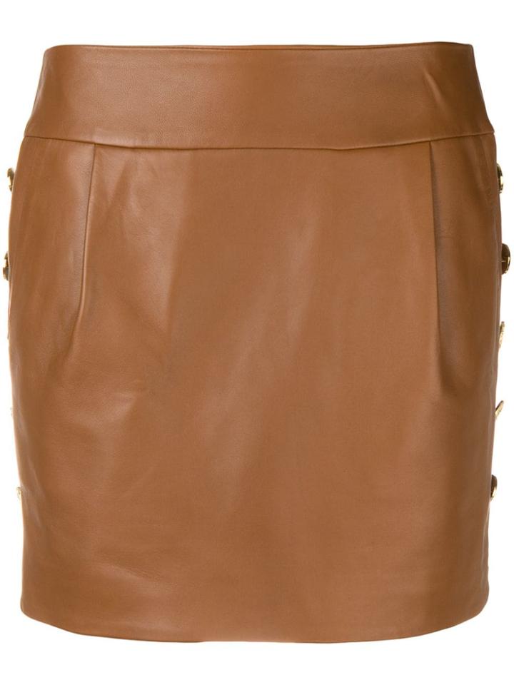 Alexandre Vauthier Lambskin Mini Skirt - Brown