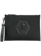 Philipp Plein Skull And Crossbones Clutch - Black