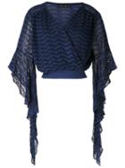 Cecilia Prado Elongated Sleeve Wave Blouse - Blue