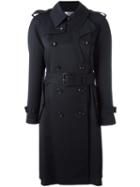 Comme Des Garçons Comme Des Garçons Classic Trench Coat, Women's, Size: Medium, Blue, Polyester/cupro/wool/calf Leather