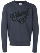 Closed - Logo Embroidered Sweatshirt - Men - Cotton - Xl, Blue, Cotton