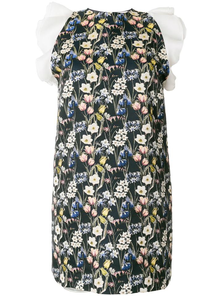 Giuseppe Di Morabito Patterned Ruffle Sleeve Dress - Black