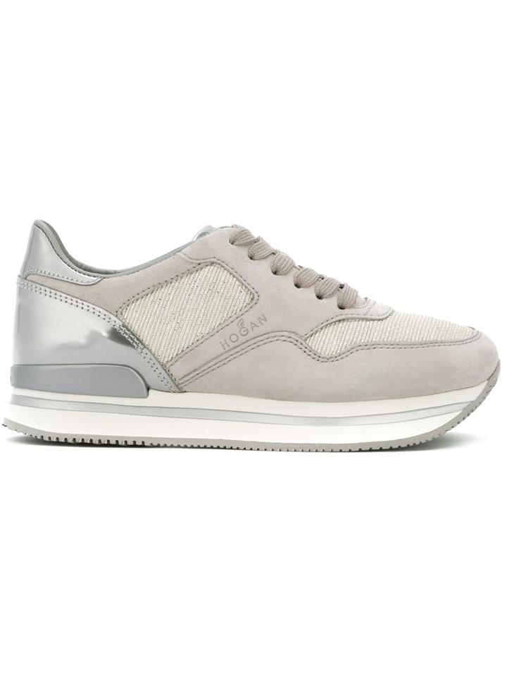 Hogan Lace-up Sneakers, Women's, Size: 36.5, Grey, Suede/nylon/rubber