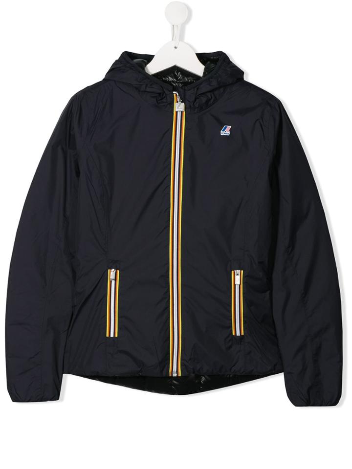 K Way Kids Teen Reversible Puffer Jacket - Blue
