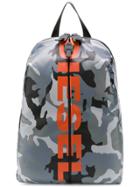 Diesel Camouflage Print Backpack - Grey