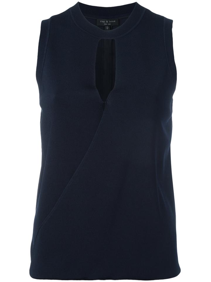 Rag & Bone Slit Chest Tank Top - Blue