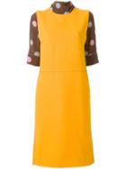 Marni Layered Turtleneck Dress - Yellow & Orange