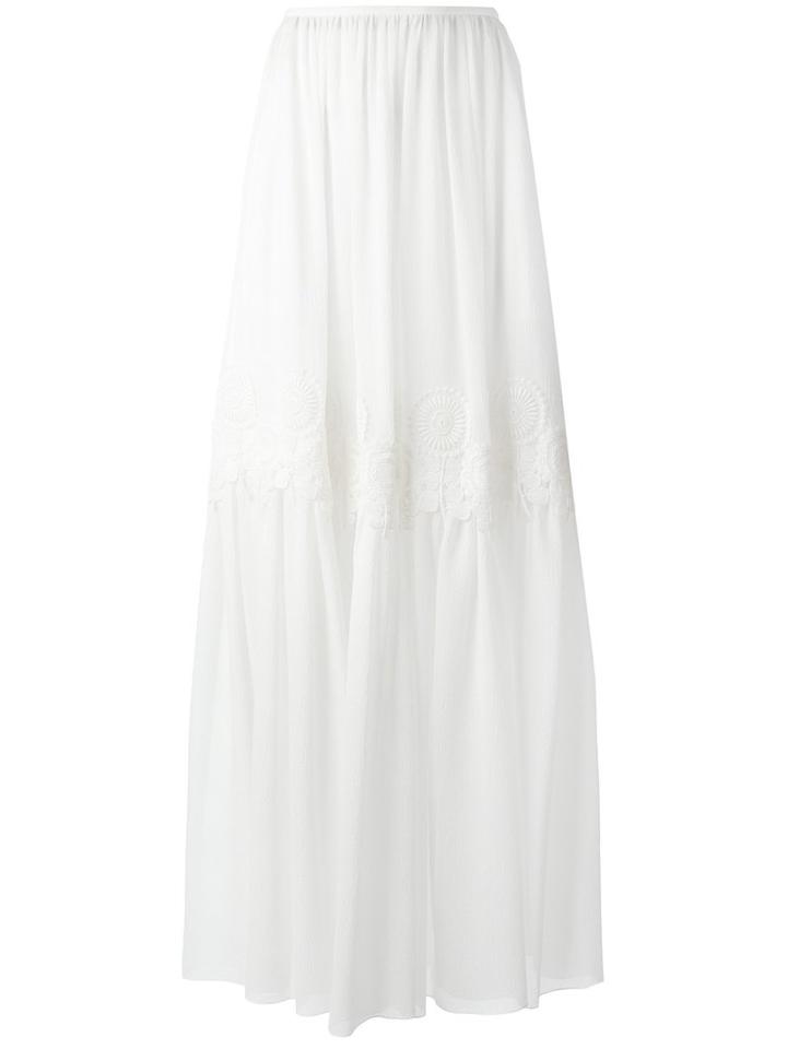 Chloé Guipure Seersucker Skirt, Women's, Size: 38, White, Silk/polyester
