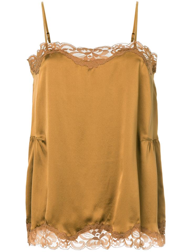 Gold Hawk Draped Scalloped Vest - Brown