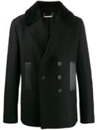 Les Hommes Short Double-breasted Coat - Black