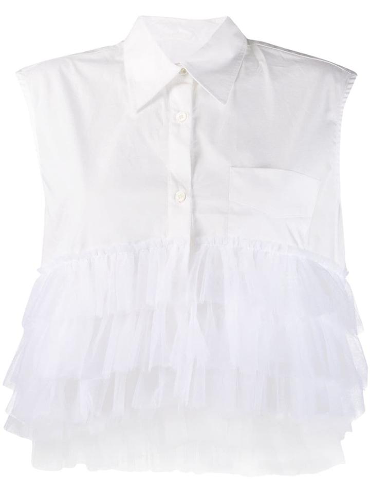 Viktor & Rolf Cropped Tulle Shirt - White