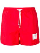 Thom Browne Classic Swim Shorts, Men's, Size: 1, Red, Polyamide