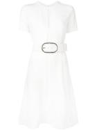 Stella Mccartney - Etta Belted Dress - Women - Spandex/elastane/acetate/viscose - 38, Women's, White, Spandex/elastane/acetate/viscose