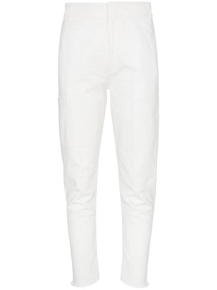 Haider Ackermann Raw-hem Tapered Trousers - White