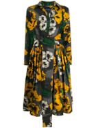 Samantha Sung Floral Print Dress - Black