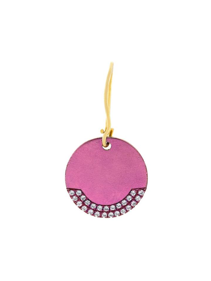 Eye M By Ileana Makri Round Plate Earring - Pink