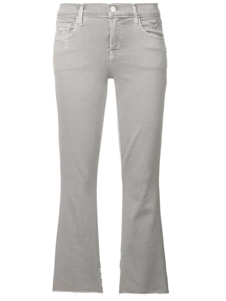 J Brand Selena Cropped Flared Jeans - Grey