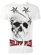 Philipp Plein Skull Printed T-shirt, Men's, Size: Medium, White, Cotton/polyurethane/crystal