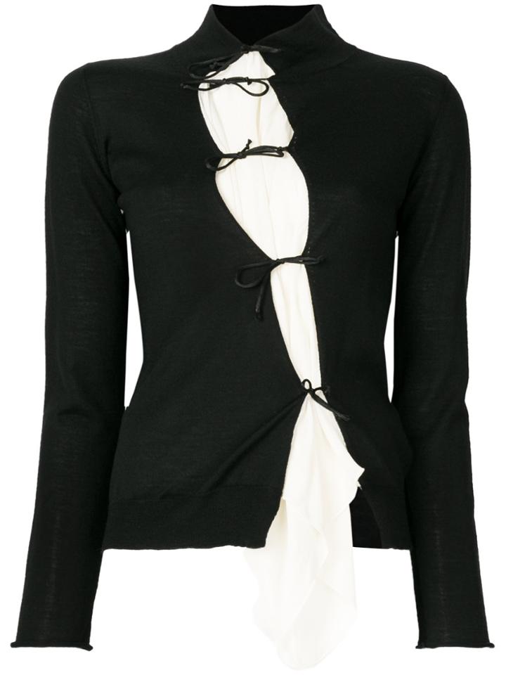 Pierantoniogaspari Tied Panel Knitted Top - Black