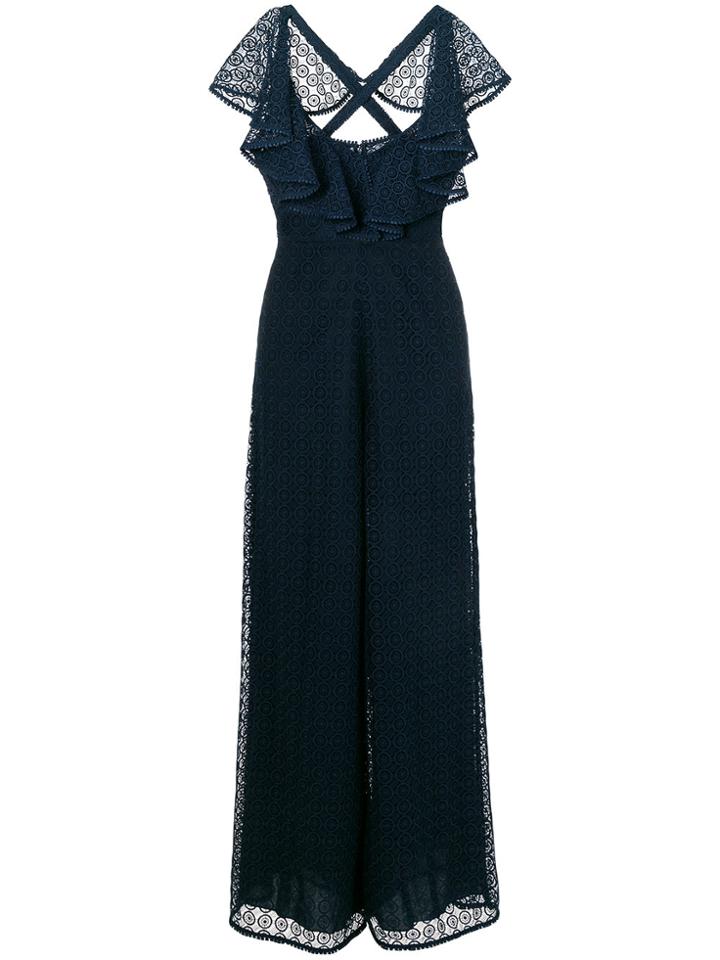 Temperley London Sunrise Ruffle Jumpsuit - Blue