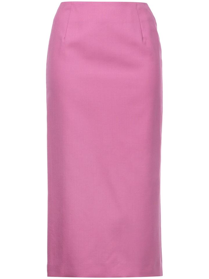 Le Ciel Bleu - Relaxed Pencil Skirt - Women - Wool - 34, Pink/purple, Wool