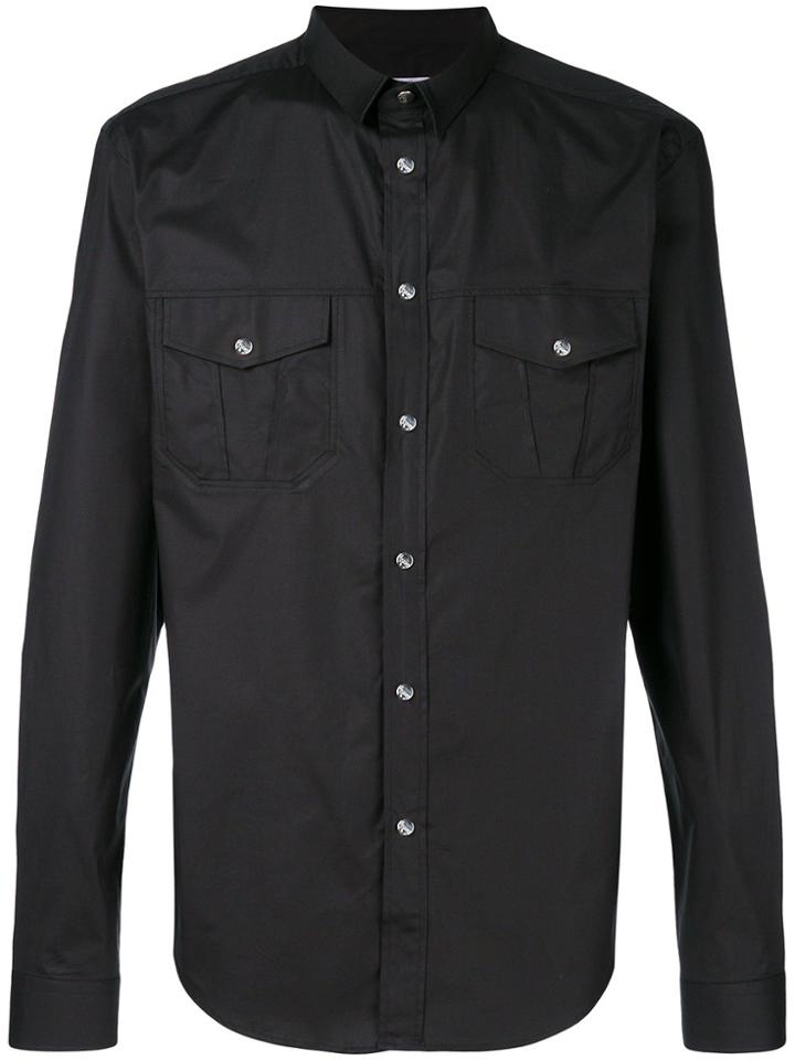 Versace Collection Medusa Button Shirt - Black