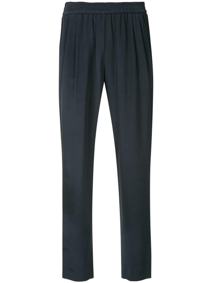 Layeur Cropped Ruffled Trousers - Blue