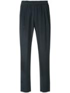 Layeur Cropped Ruffled Trousers - Blue