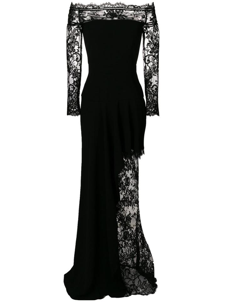 Alexander Mcqueen Off-the-shoulder Lace Gown - Black
