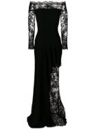 Alexander Mcqueen Off-the-shoulder Lace Gown - Black