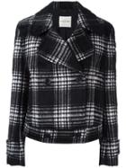 Emanuel Ungaro Plaid Double-breasted Jacket, Women's, Size: 44, Black, Cotton/polyamide/polyester/alpaca