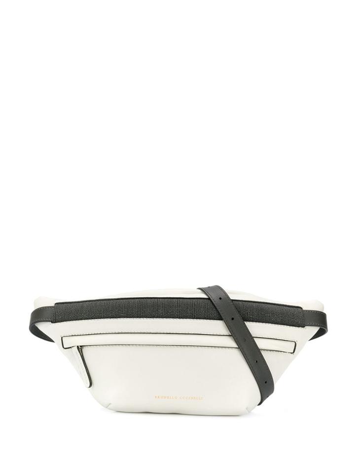 Brunello Cucinelli Bead Embroidered Belt Bag - White