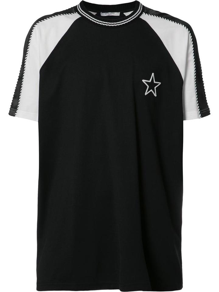Givenchy Star Patch Paneled Sleeve T-shirt, Men's, Size: Medium, Black, Cotton