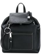 Marc Jacobs Foldover Logo Backpack - Black