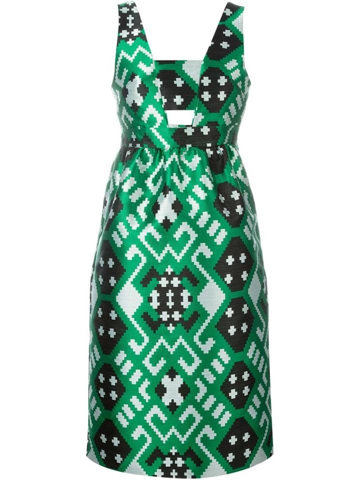 P.a.r.o.s.h. Geometric Print Cut-out Dress